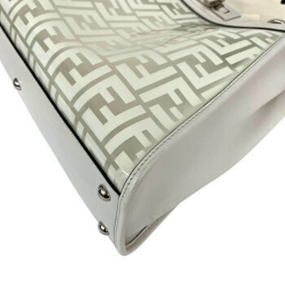 Fendi Clear Bag Edition Peekaboo Limited Leather Handbag White Shoulder Vinyl - Picture 7 of 9